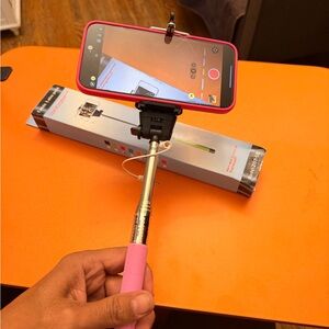 Universal Pink Selfie Stick for Smartphones